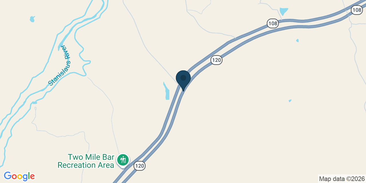 Map showing Tuolumne County, CA