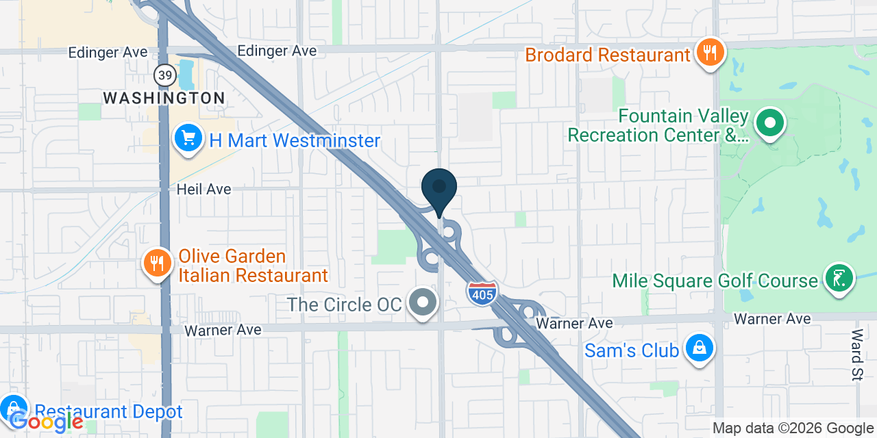 Map showing Orange County, CA