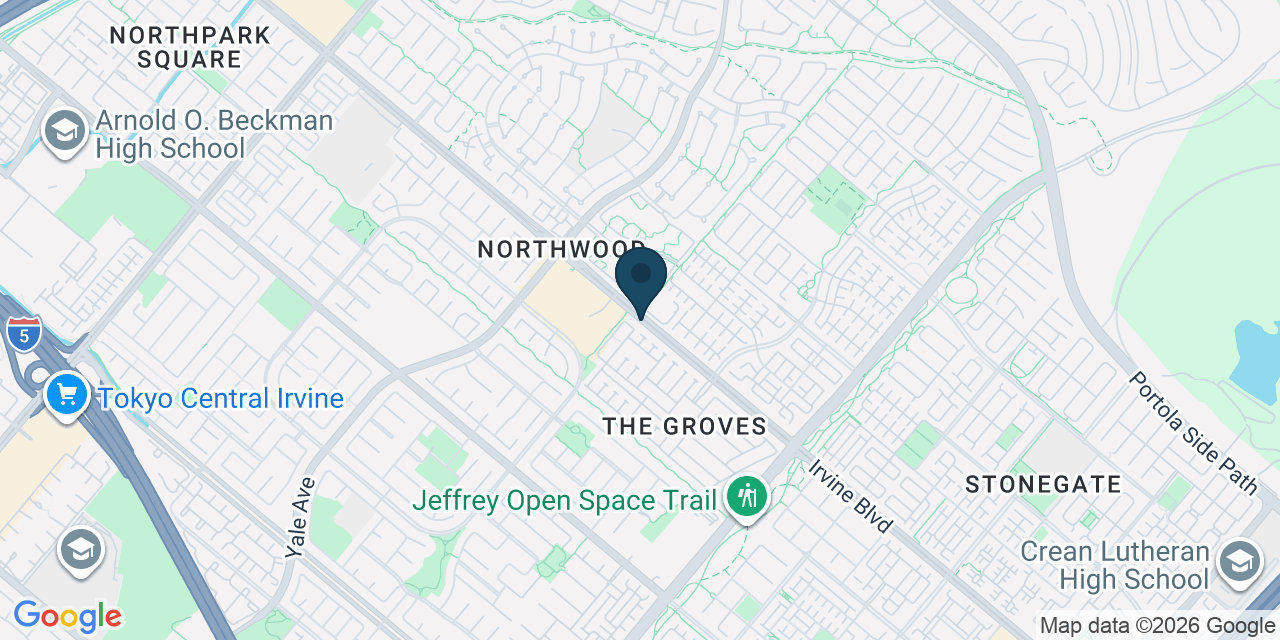 Map showing Orange County, CA