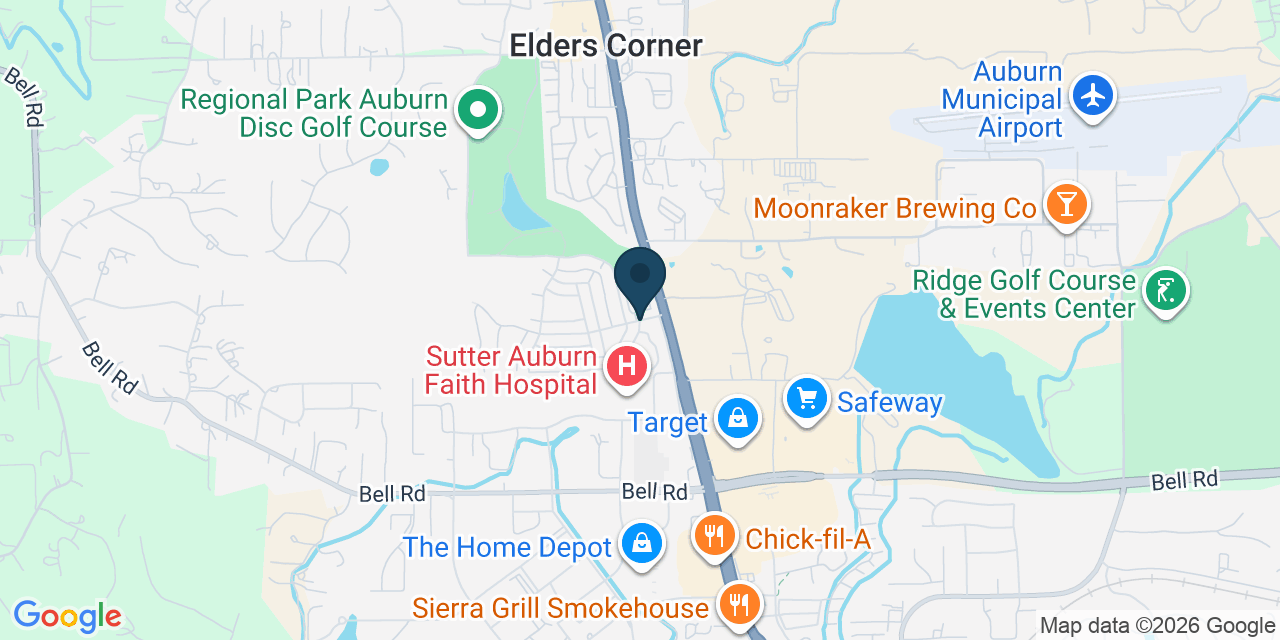 Map showing North Auburn, Placer County, CA