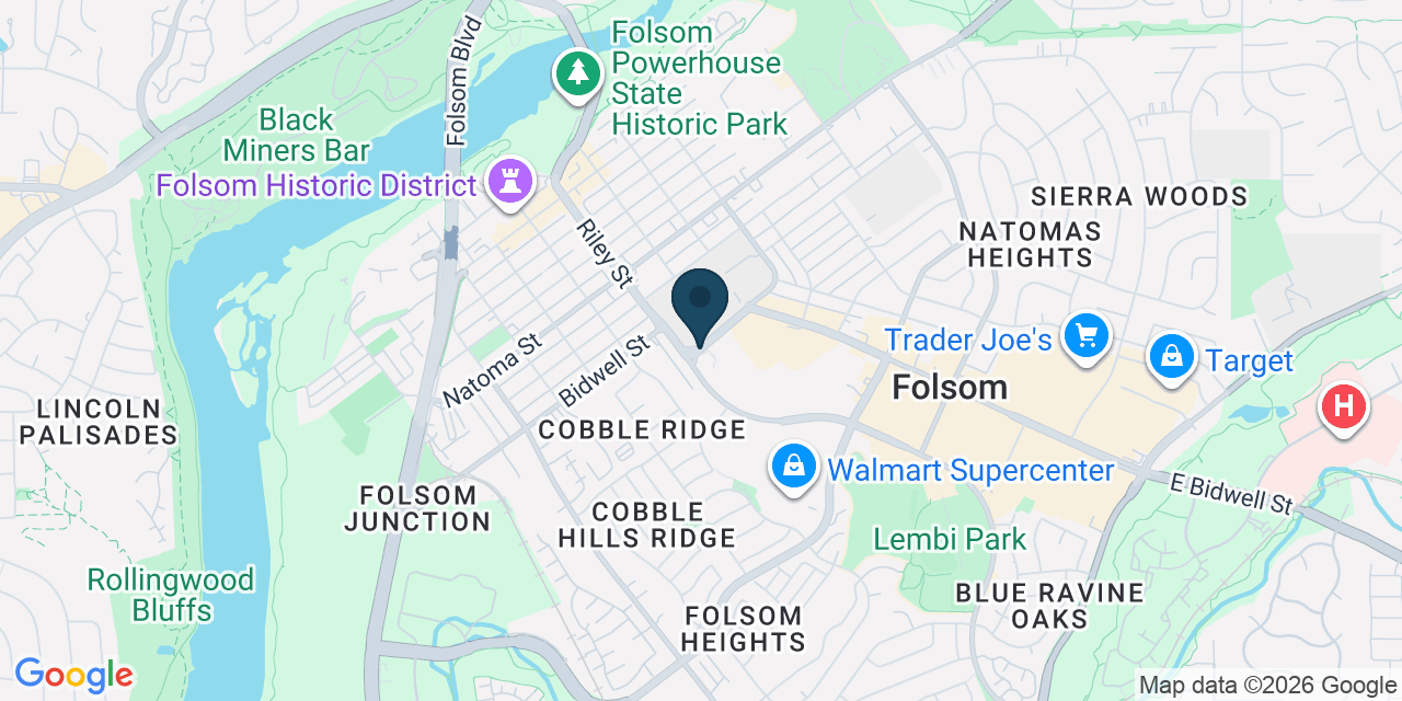 Map showing Folsom, Sacramento County, CA