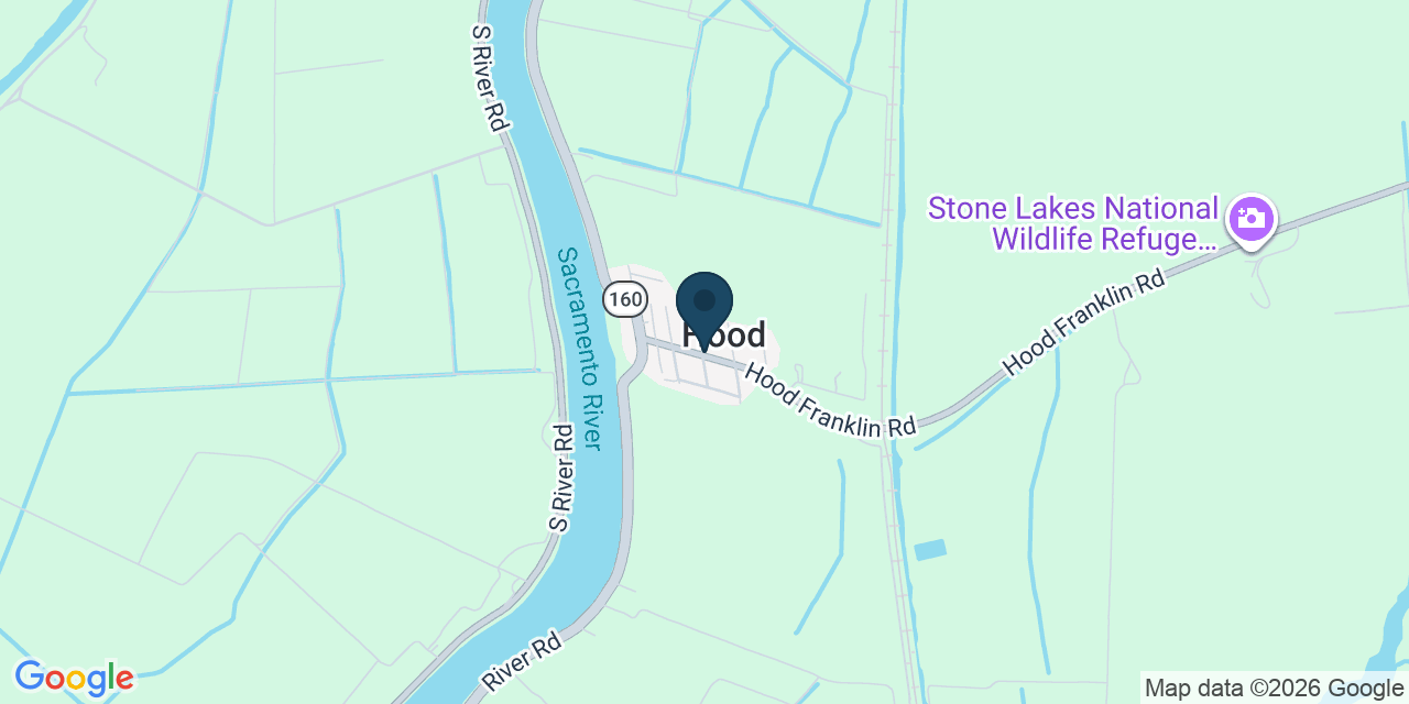 Map showing Hood, Sacramento County, CA