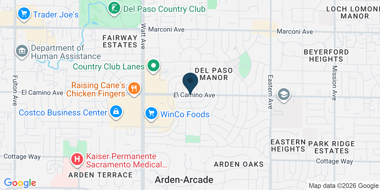 Map showing Arden-Arcade, Sacramento County, CA