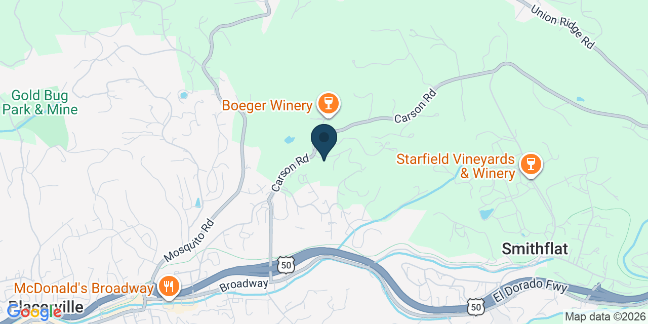Map showing Placerville, El Dorado County, CA