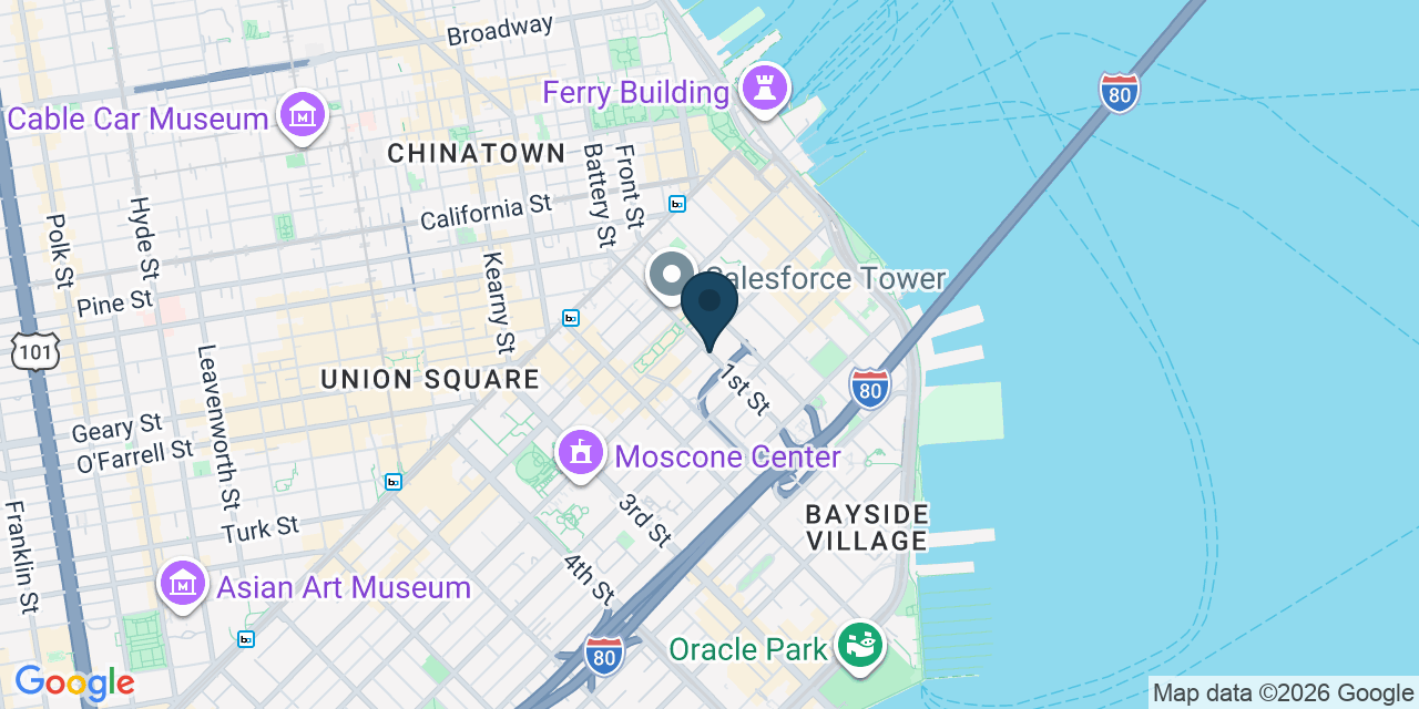 Map showing San Francisco, San Francisco County, CA