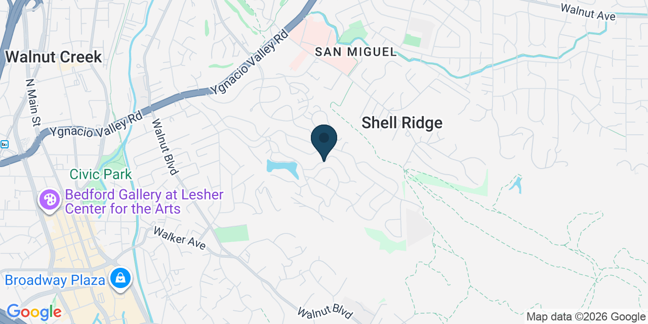 Map showing Walnut Creek, Contra Costa County, CA