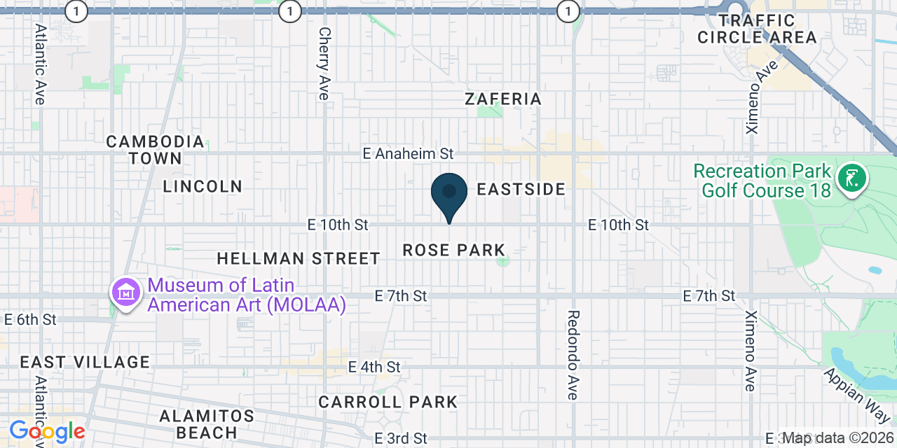Map showing Long Beach, Los Angeles County, CA