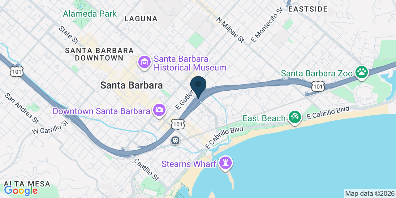 Map showing Santa Barbara, Santa Barbara County, CA