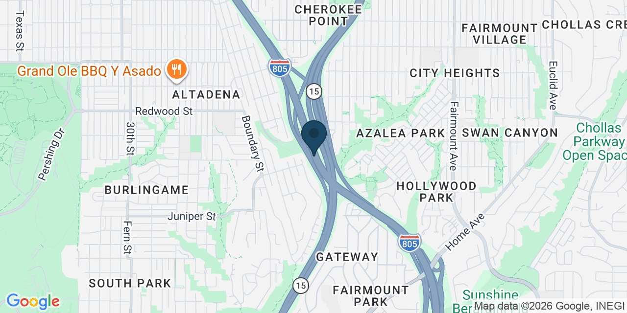 Map showing San Diego County, CA