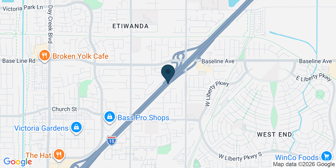 Map showing Rancho Cucamonga, San Bernardino County, CA