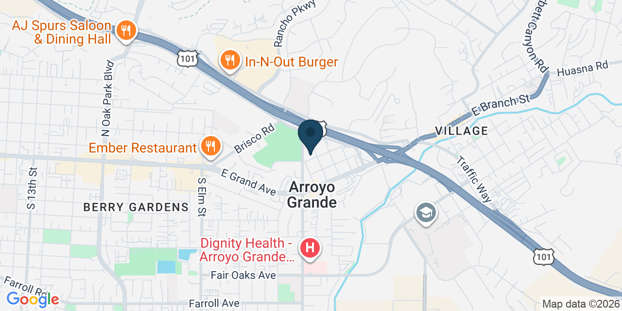 Map showing Arroyo Grande, San Luis Obispo County, CA