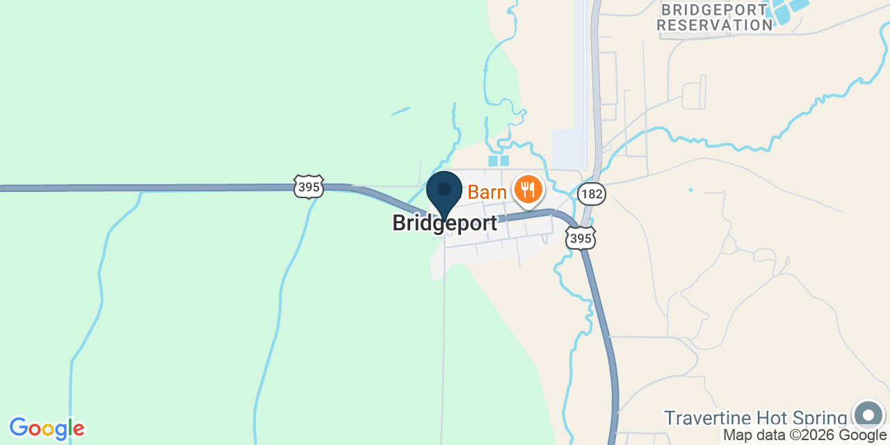 Map showing Bridgeport, Mono County, CA