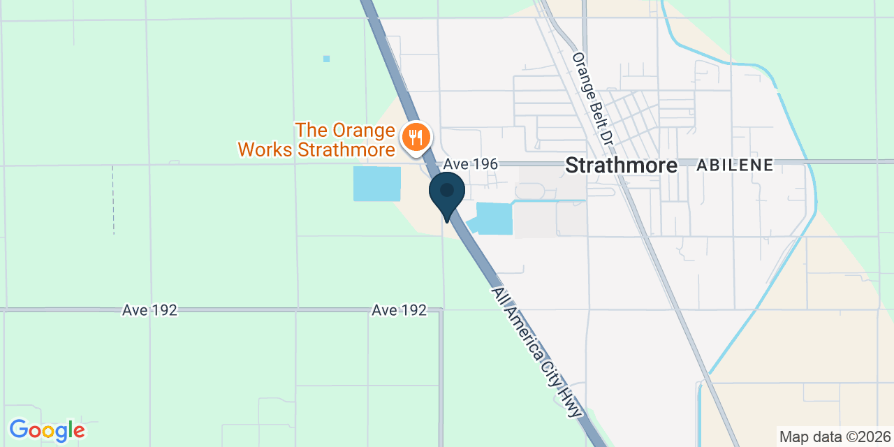 Map showing Strathmore, Tulare County, CA