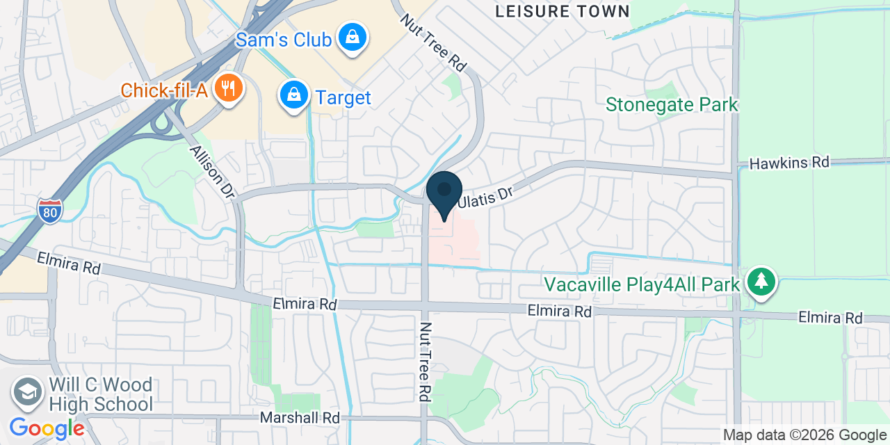 Map showing Vacaville, Solano County, CA