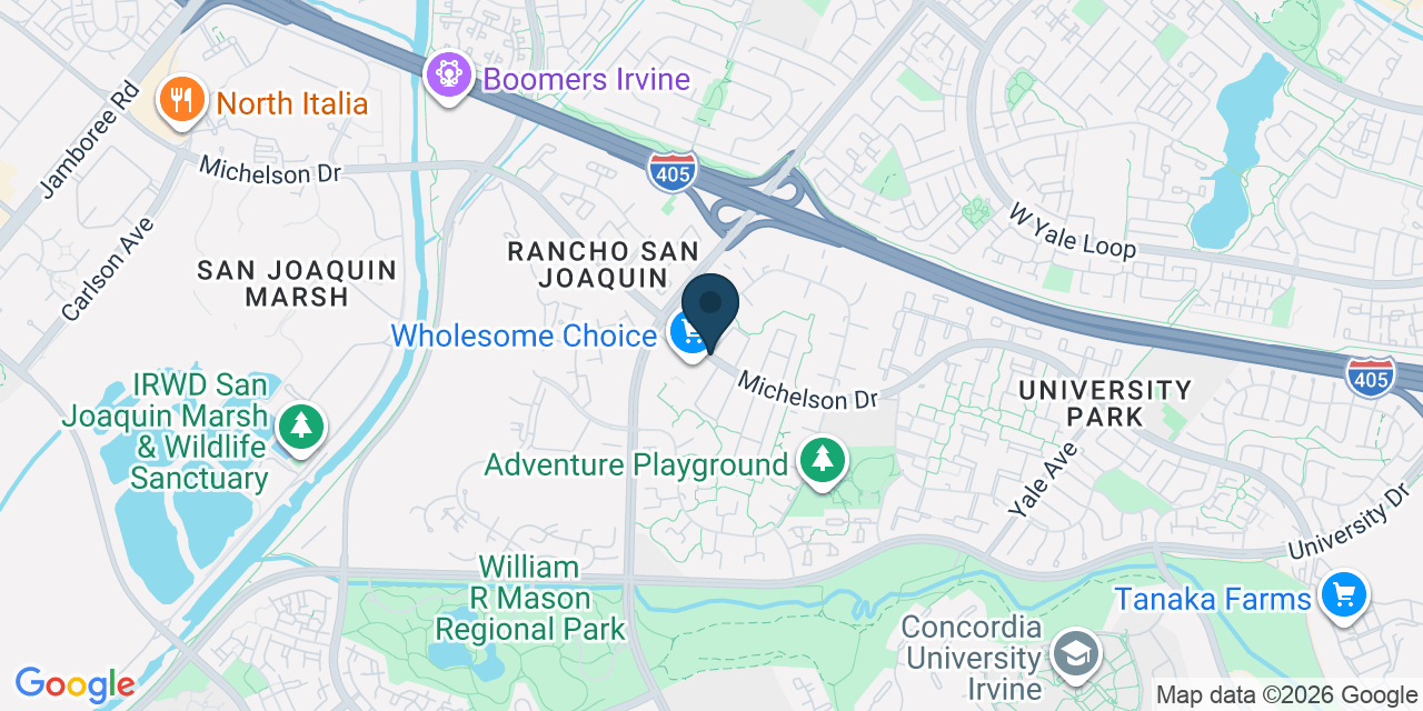 Map showing Irvine, Orange County, CA
