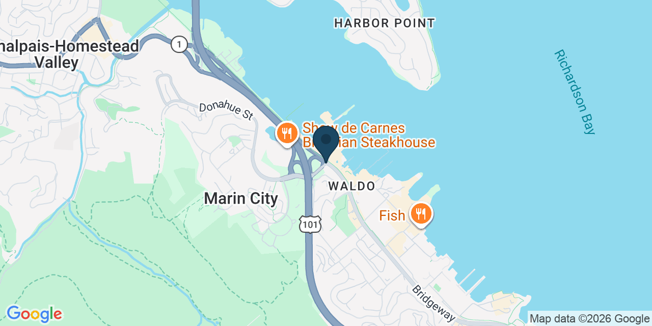 Map showing Marin County, CA