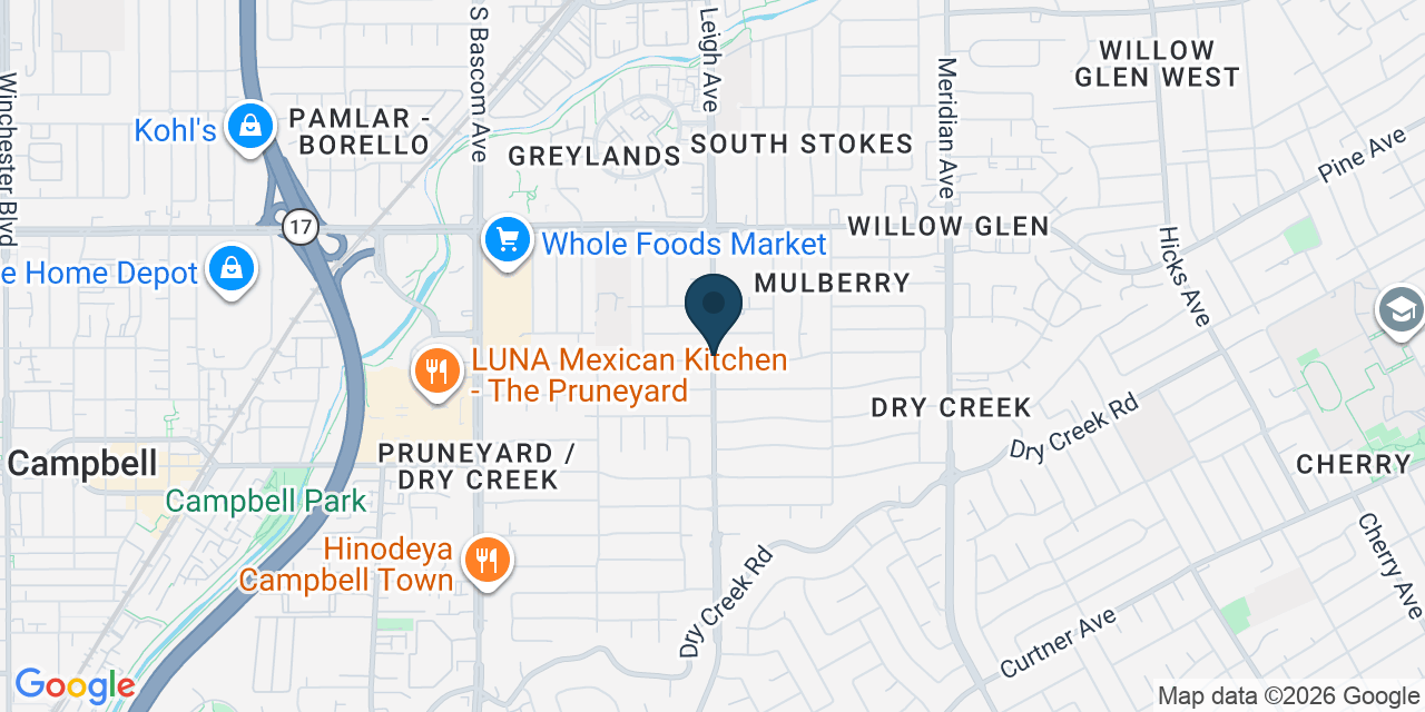 Map showing Campbell, Santa Clara County, CA