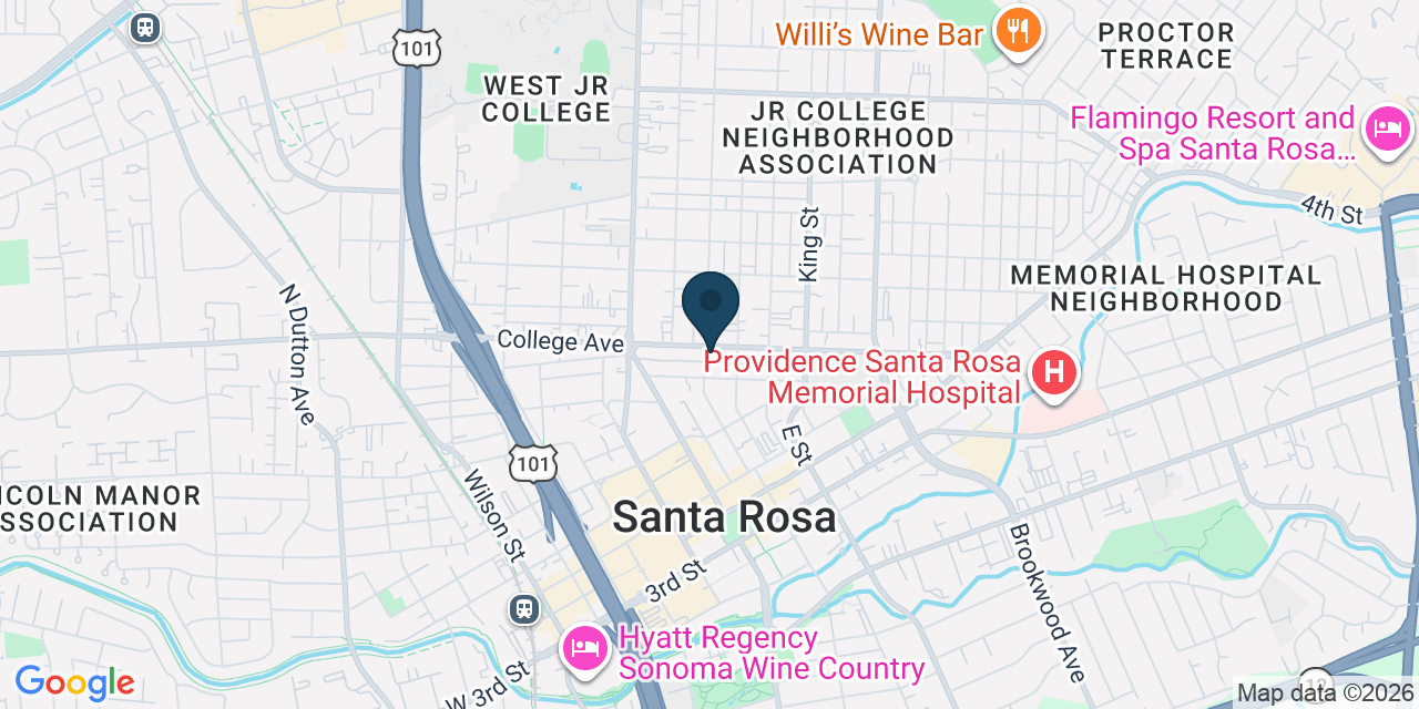 Map showing Santa Rosa, Sonoma County, CA