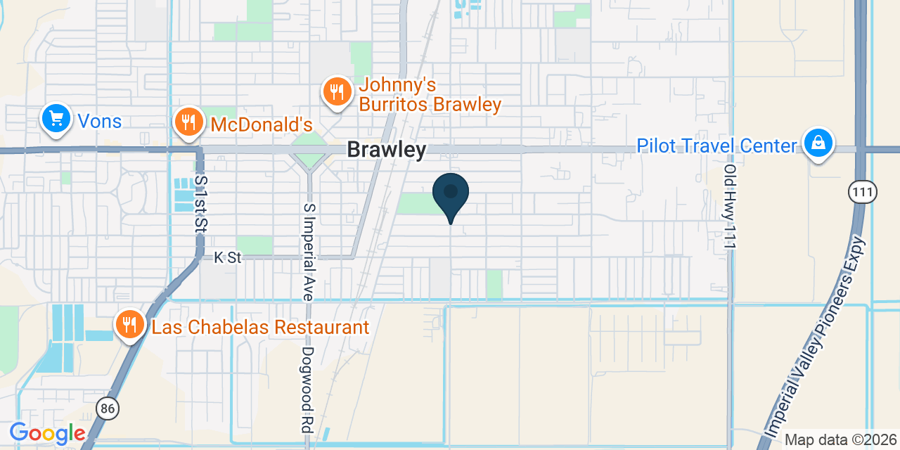 Map showing Brawley, Imperial County, CA