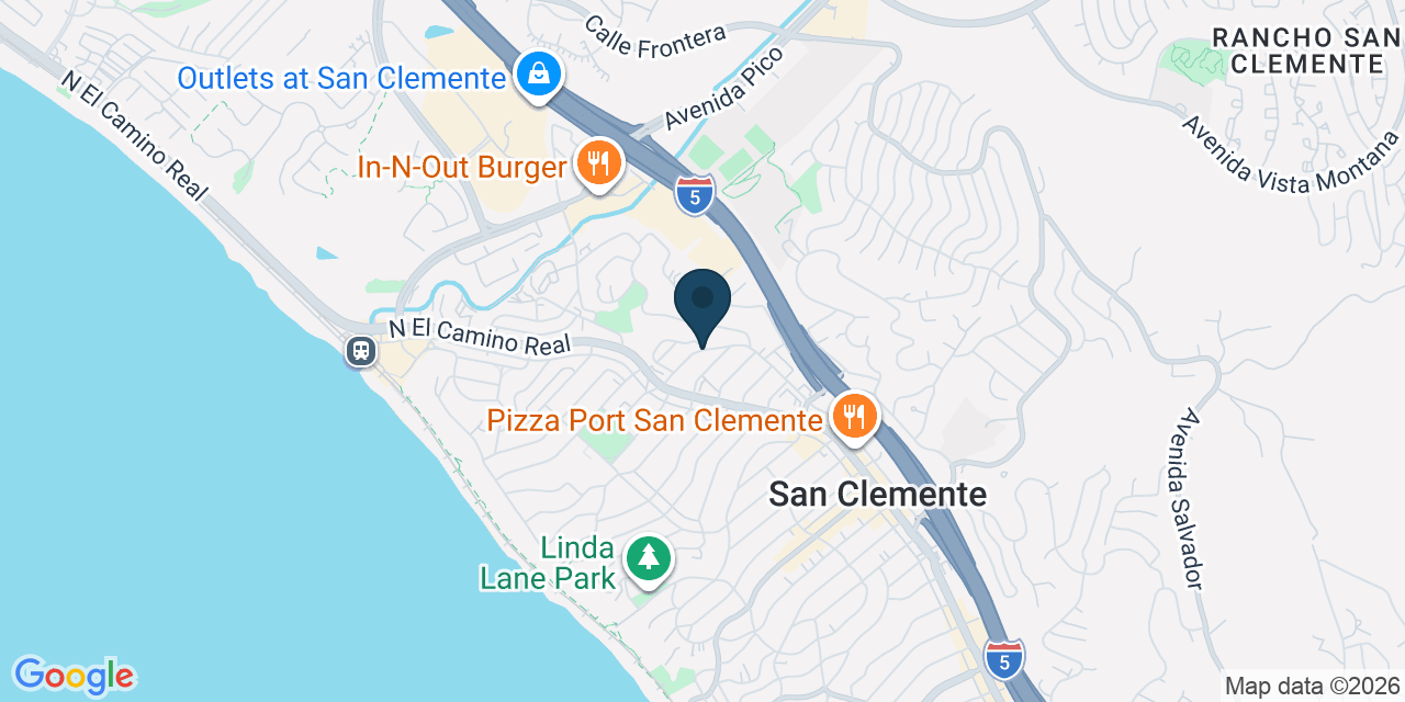 Map showing San Clemente, Orange County, CA