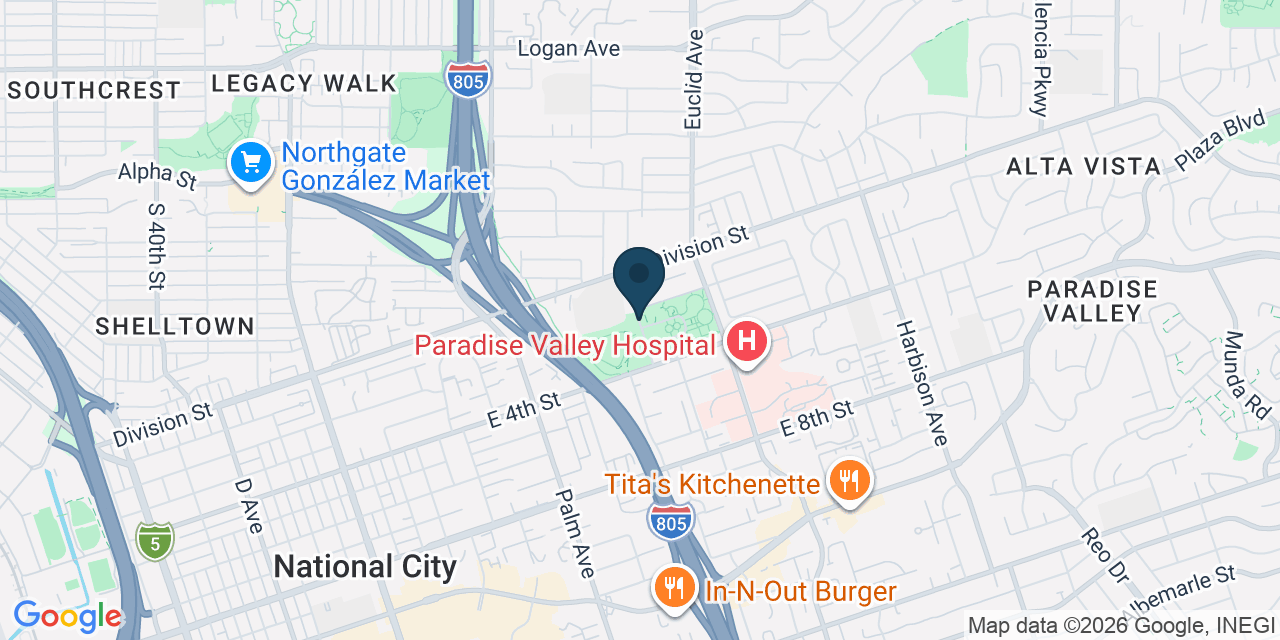 Map showing National City, San Diego County, CA