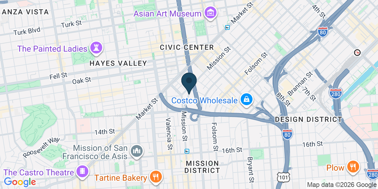 Map showing San Francisco, San Francisco County, CA