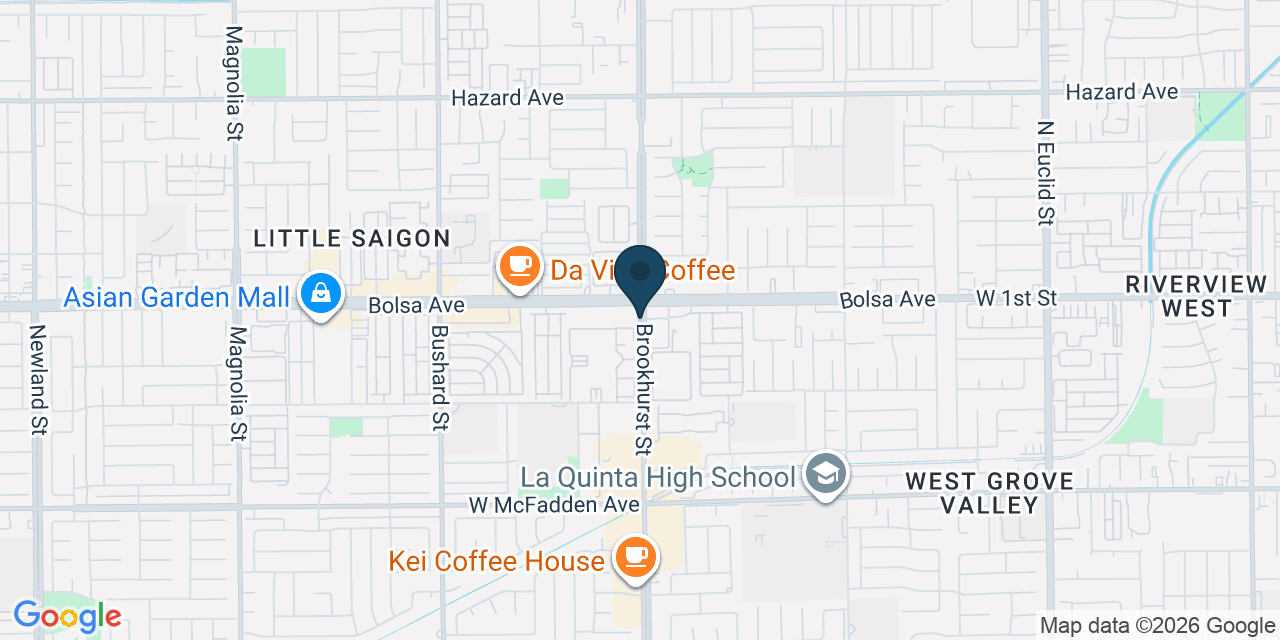 Map showing Orange County, CA