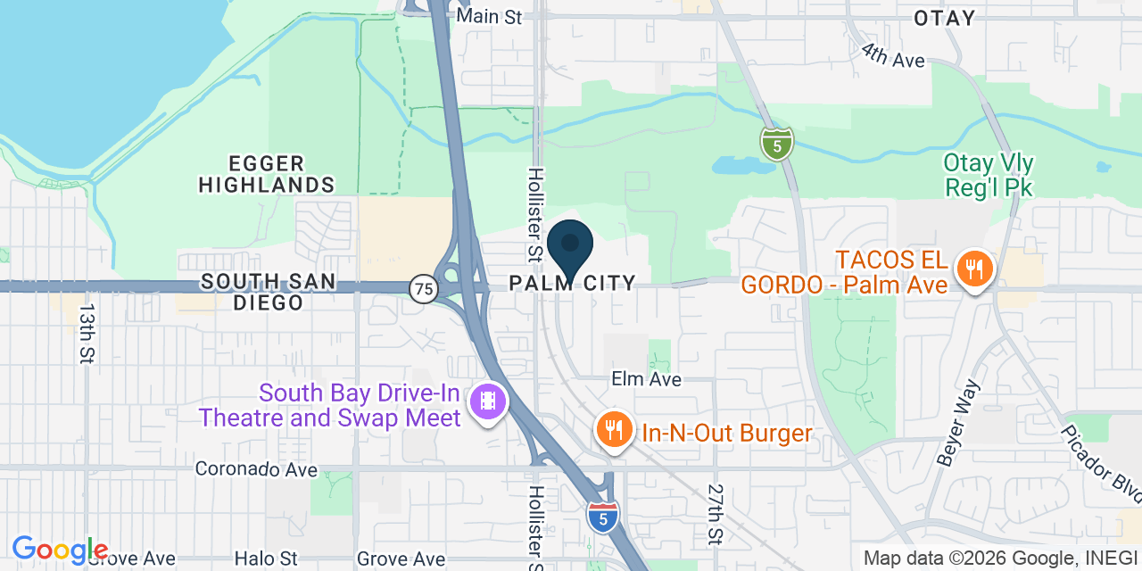 Map showing San Diego County, CA