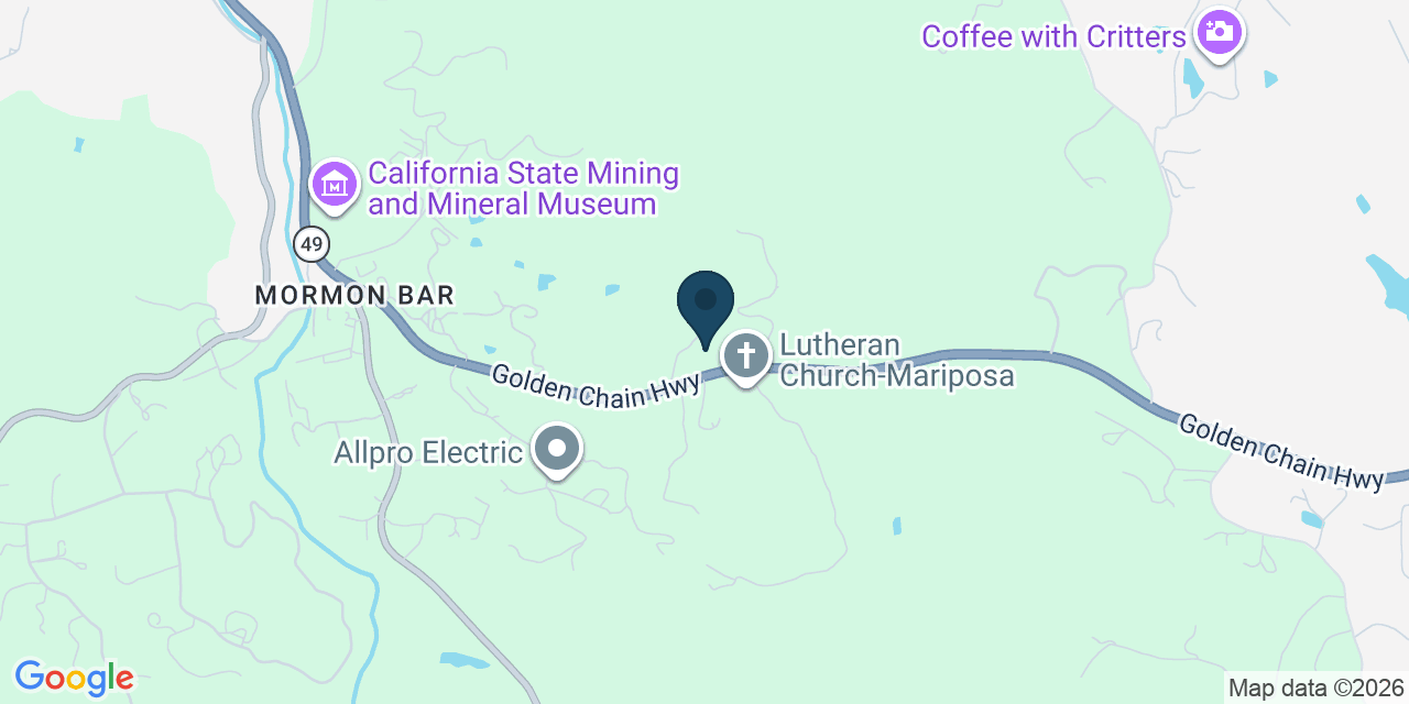 Map showing Mariposa, Mariposa County, CA