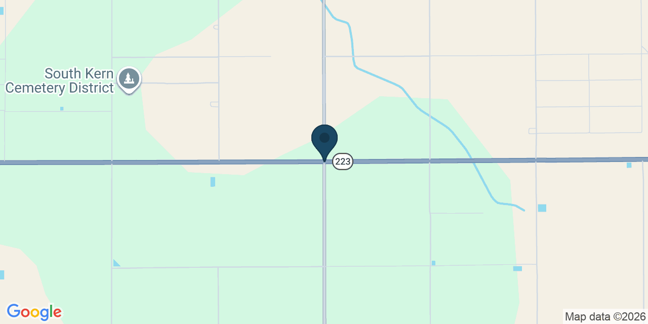 Map showing Kern County, CA