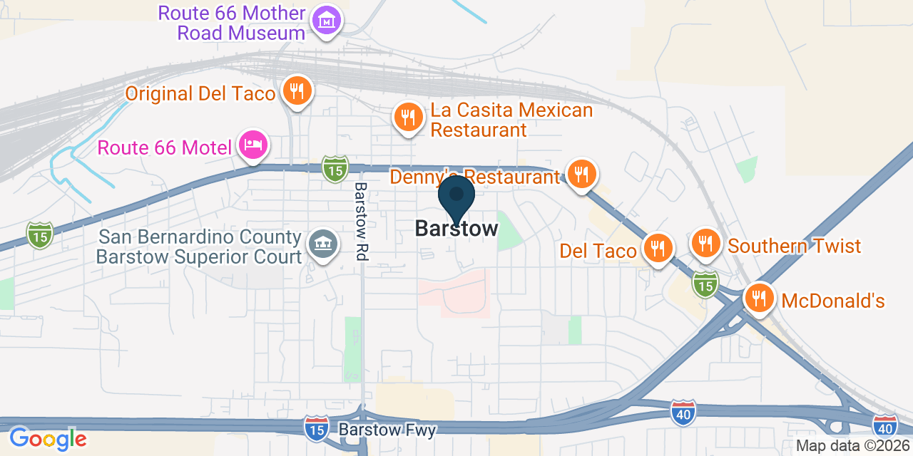 Map showing Barstow, San Bernardino County, CA