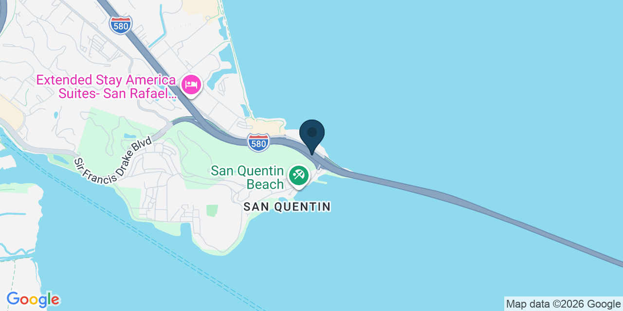 Map showing San Quentin, Marin County, CA