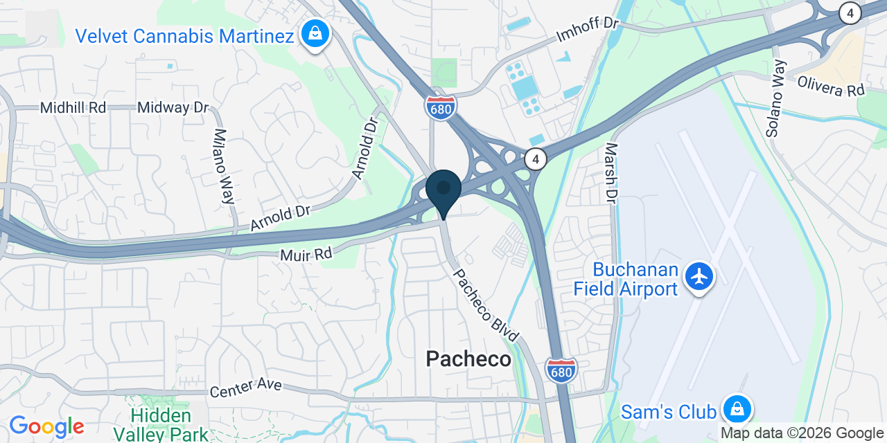 Map showing Pacheco, Contra Costa County, CA