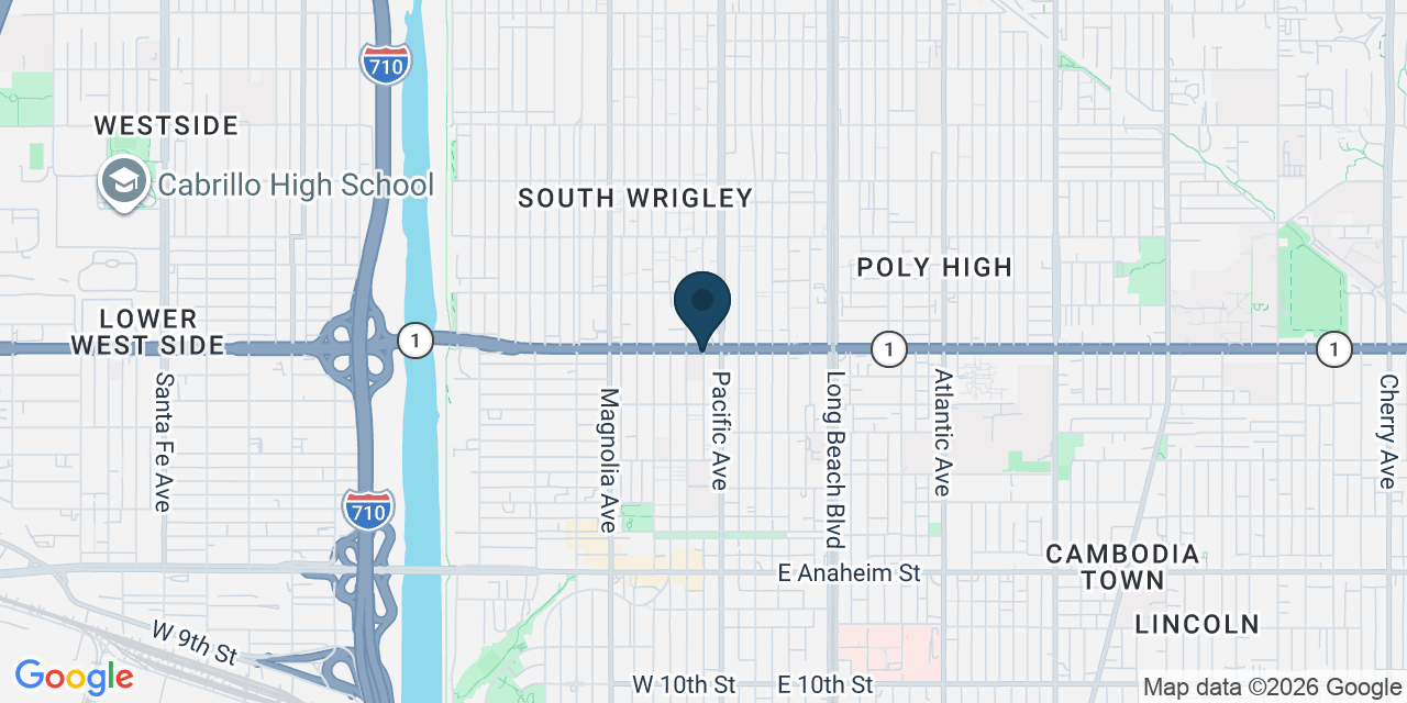 Map showing Long Beach, Los Angeles County, CA