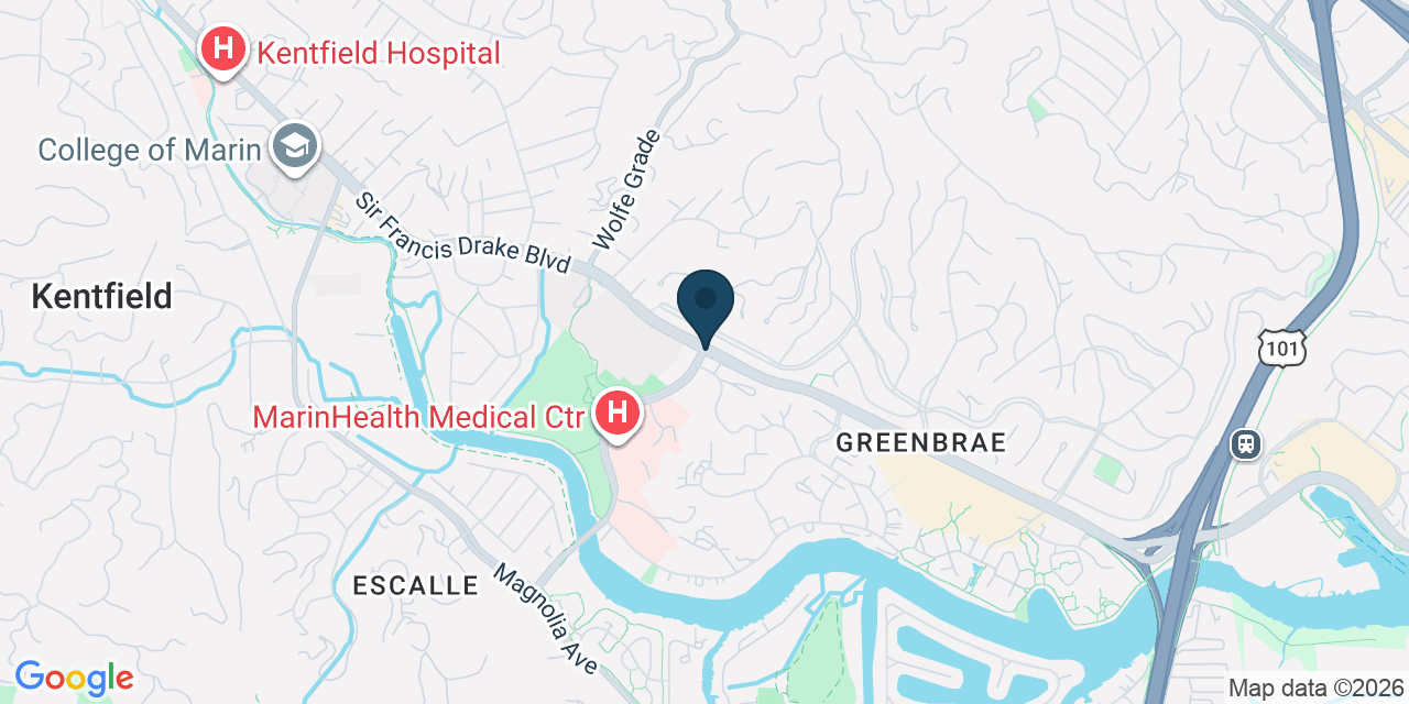 Map showing Larkspur, Marin County, CA