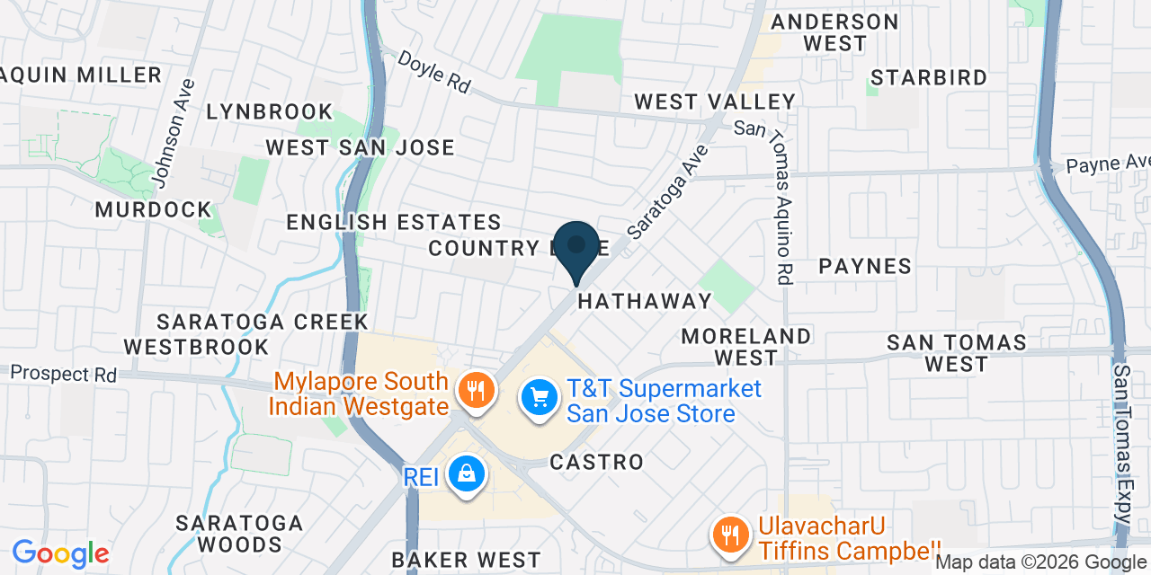 Map showing Santa Clara County, CA