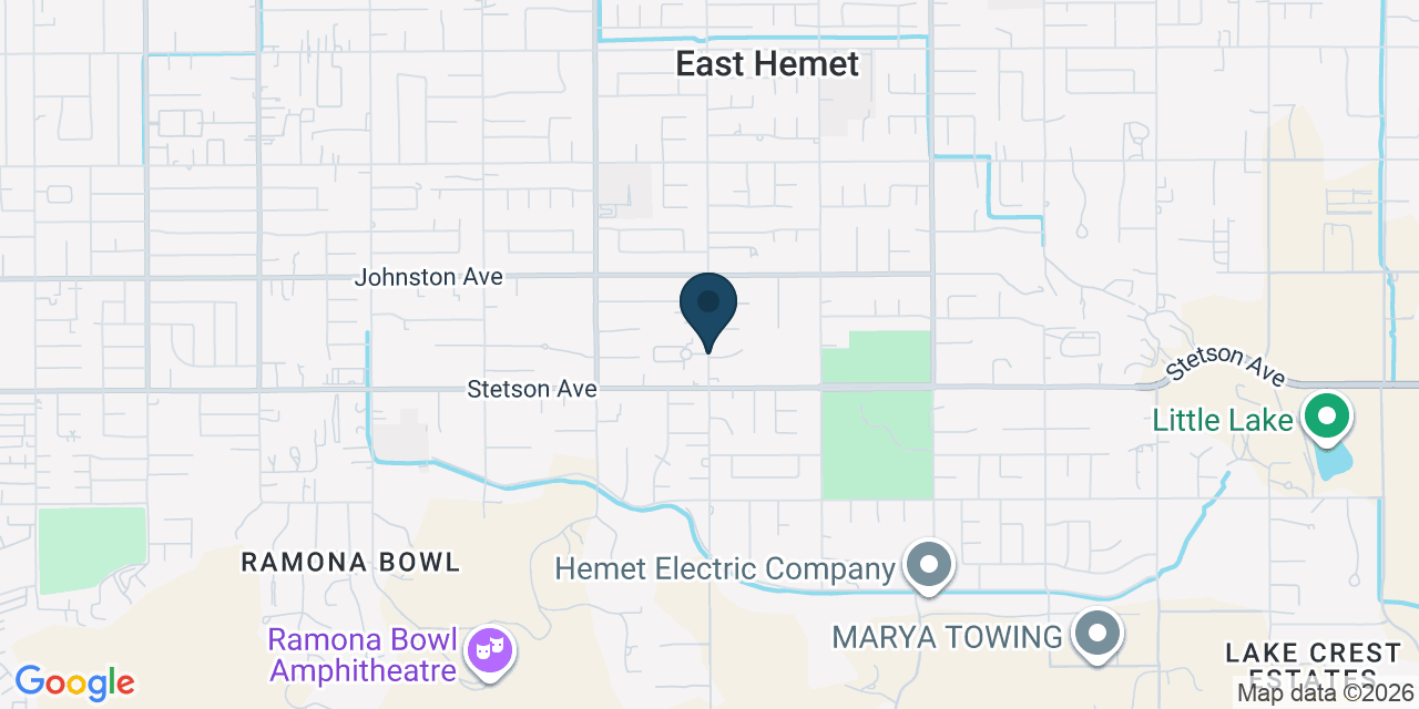 Map showing East Hemet, Riverside County, CA