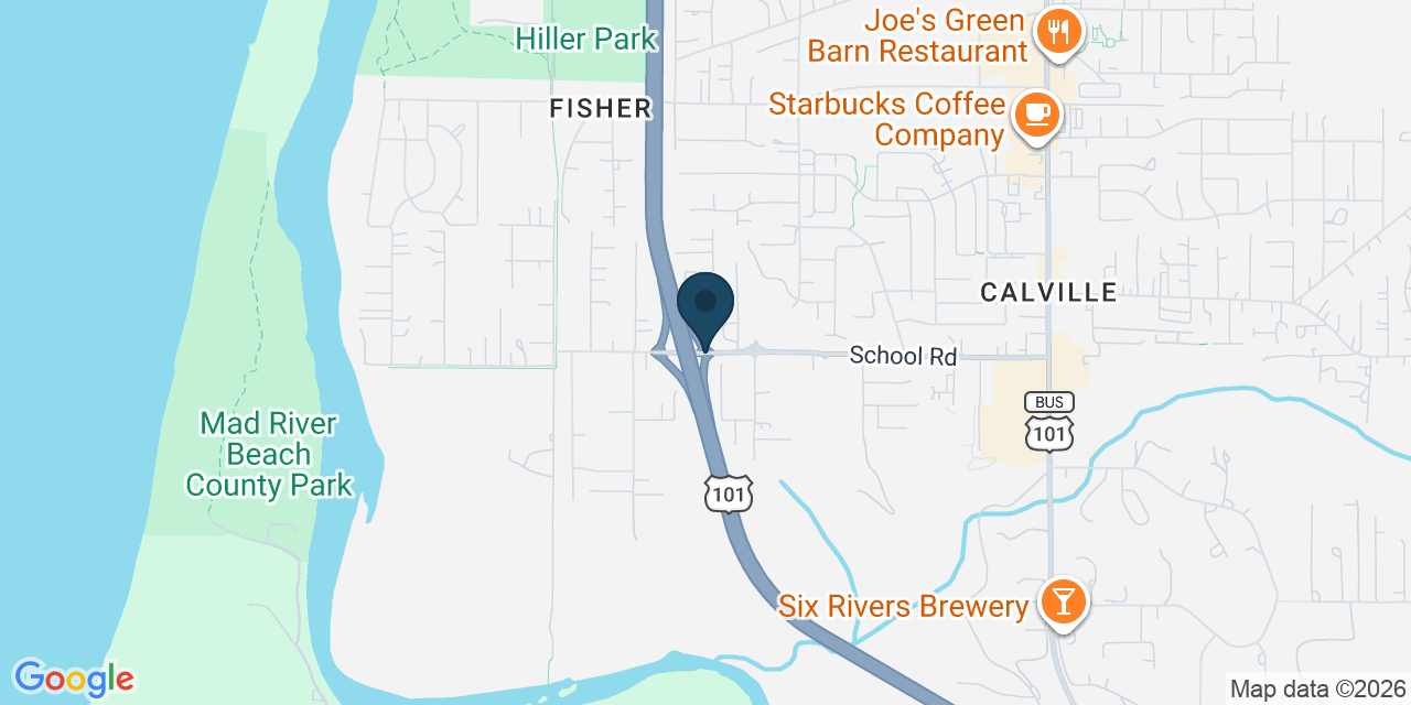 Map showing McKinleyville, Humboldt County, CA