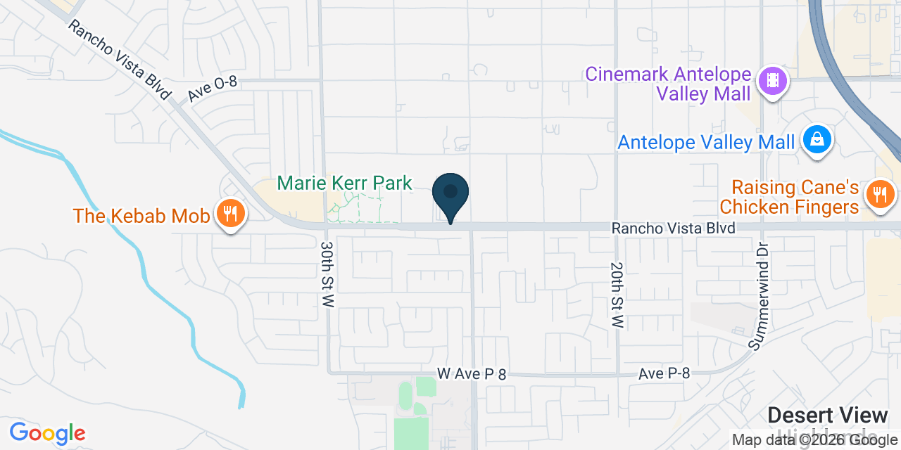 Map showing Palmdale, Los Angeles County, CA
