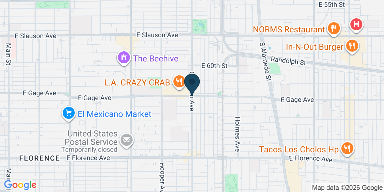 Map showing Florence-Graham, Los Angeles County, CA