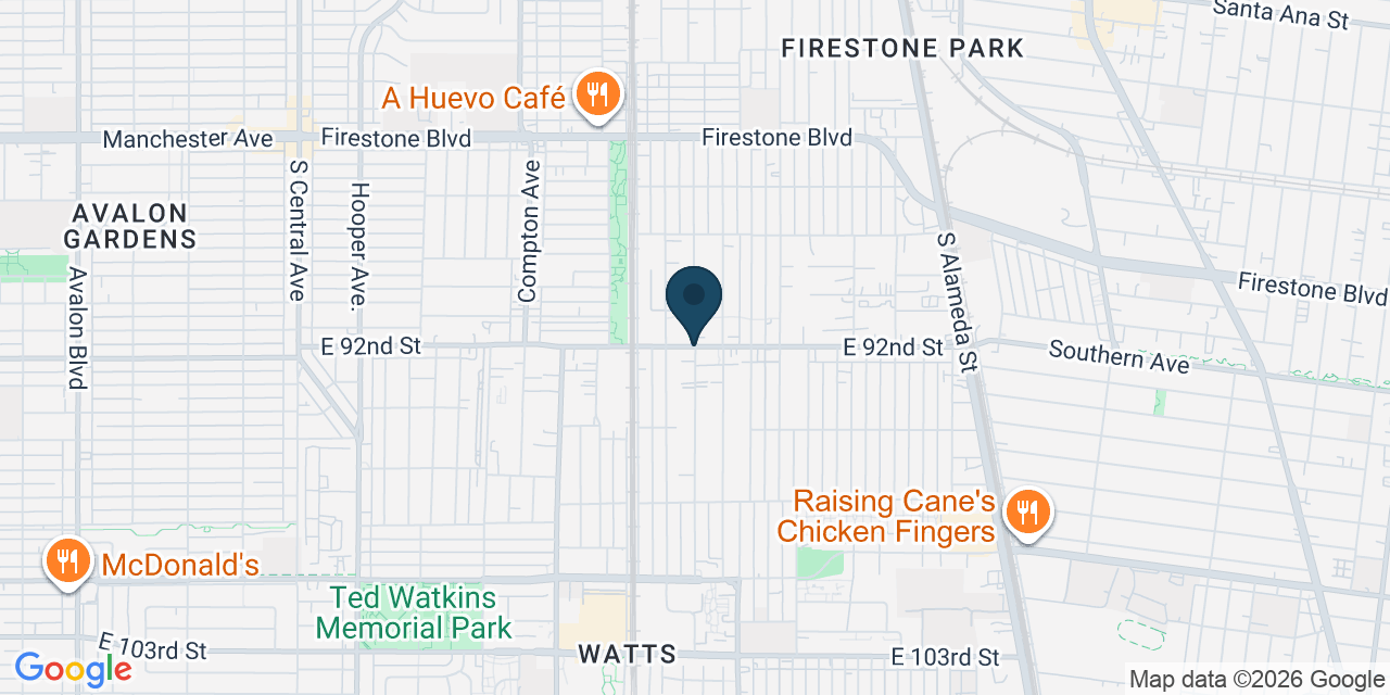 Map showing Florence-Graham, Los Angeles County, CA