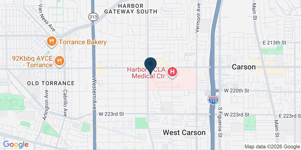 Map showing Torrance, Los Angeles County, CA