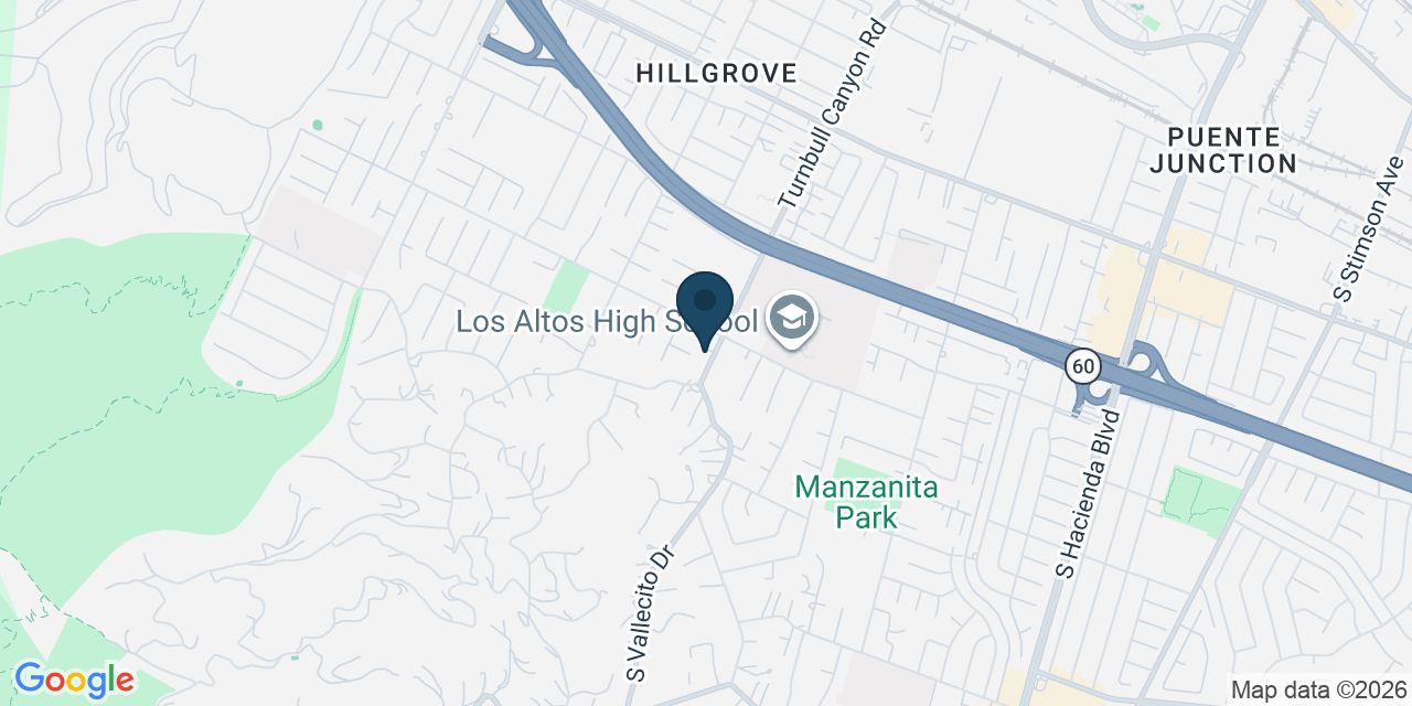 Map showing Hacienda Heights, Los Angeles County, CA