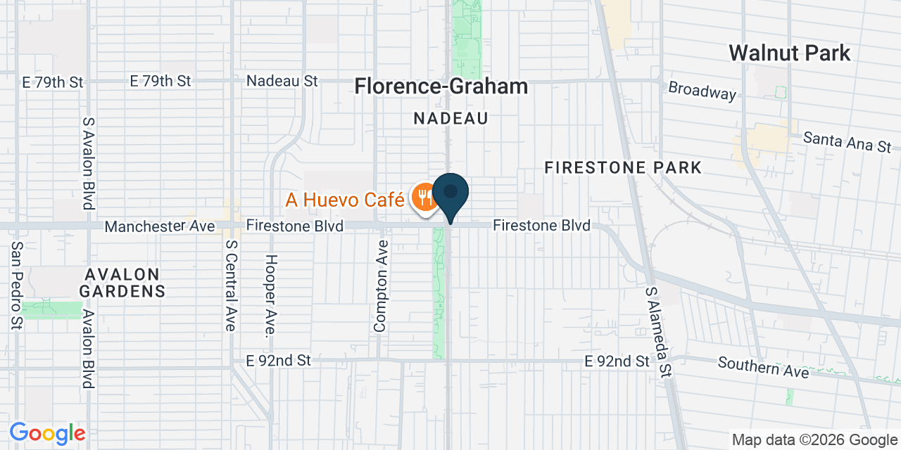 Map showing Florence-Graham, Los Angeles County, CA