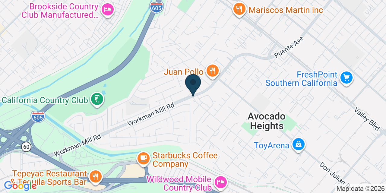 Map showing Avocado Heights, Los Angeles County, CA
