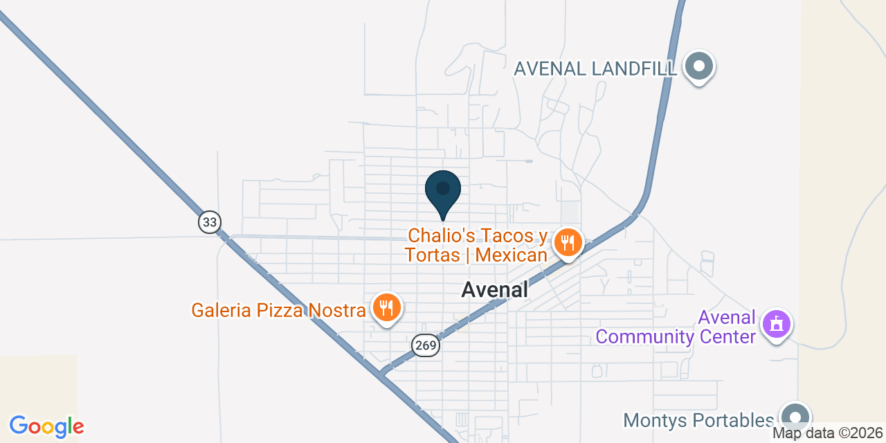 Map showing Avenal, Kings County, CA