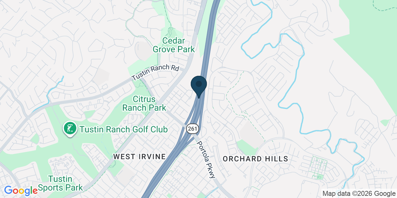 Map showing Orange County, CA