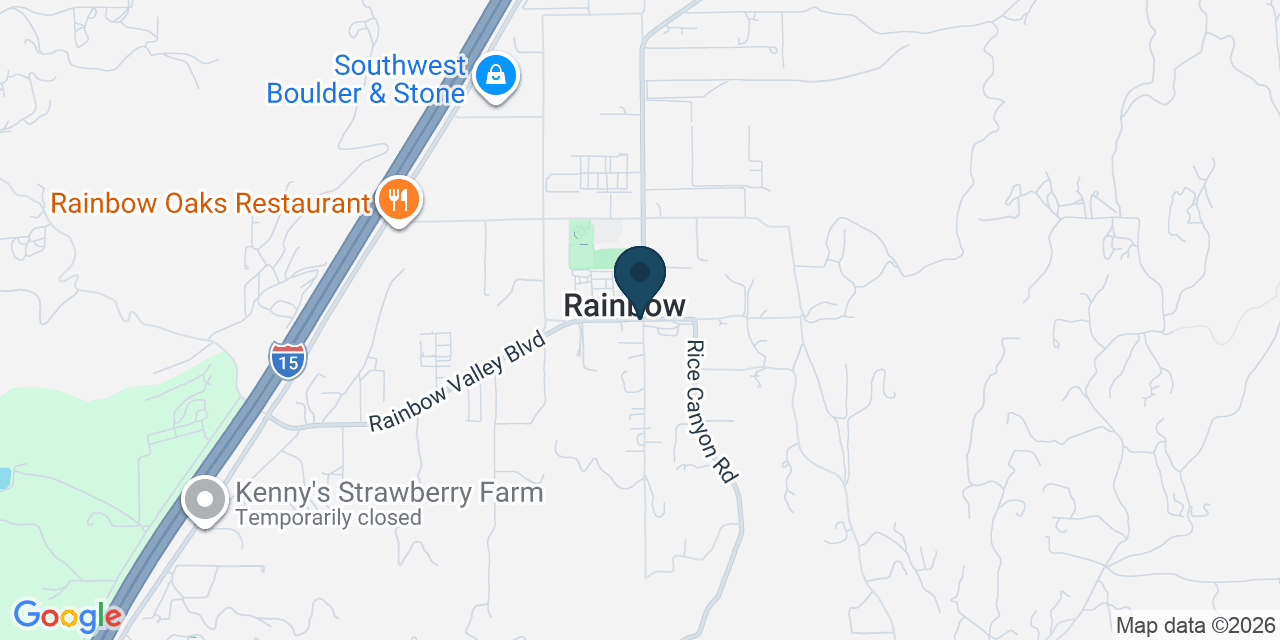 Map showing Rainbow, San Diego County, CA