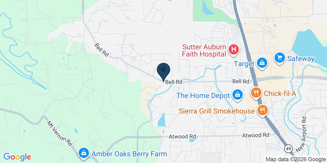 Map showing Placer County, CA