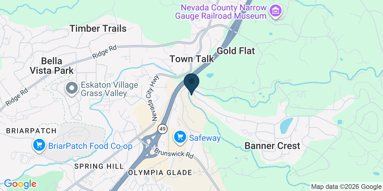 Map showing Nevada City, Nevada County, CA
